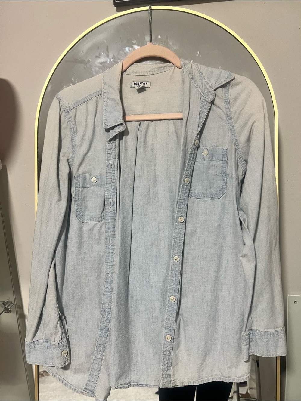 Old Navy Light Blue Chambray Button-Down Shirt - Men
